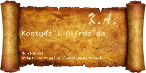 Kostyál Alfréda névjegykártya